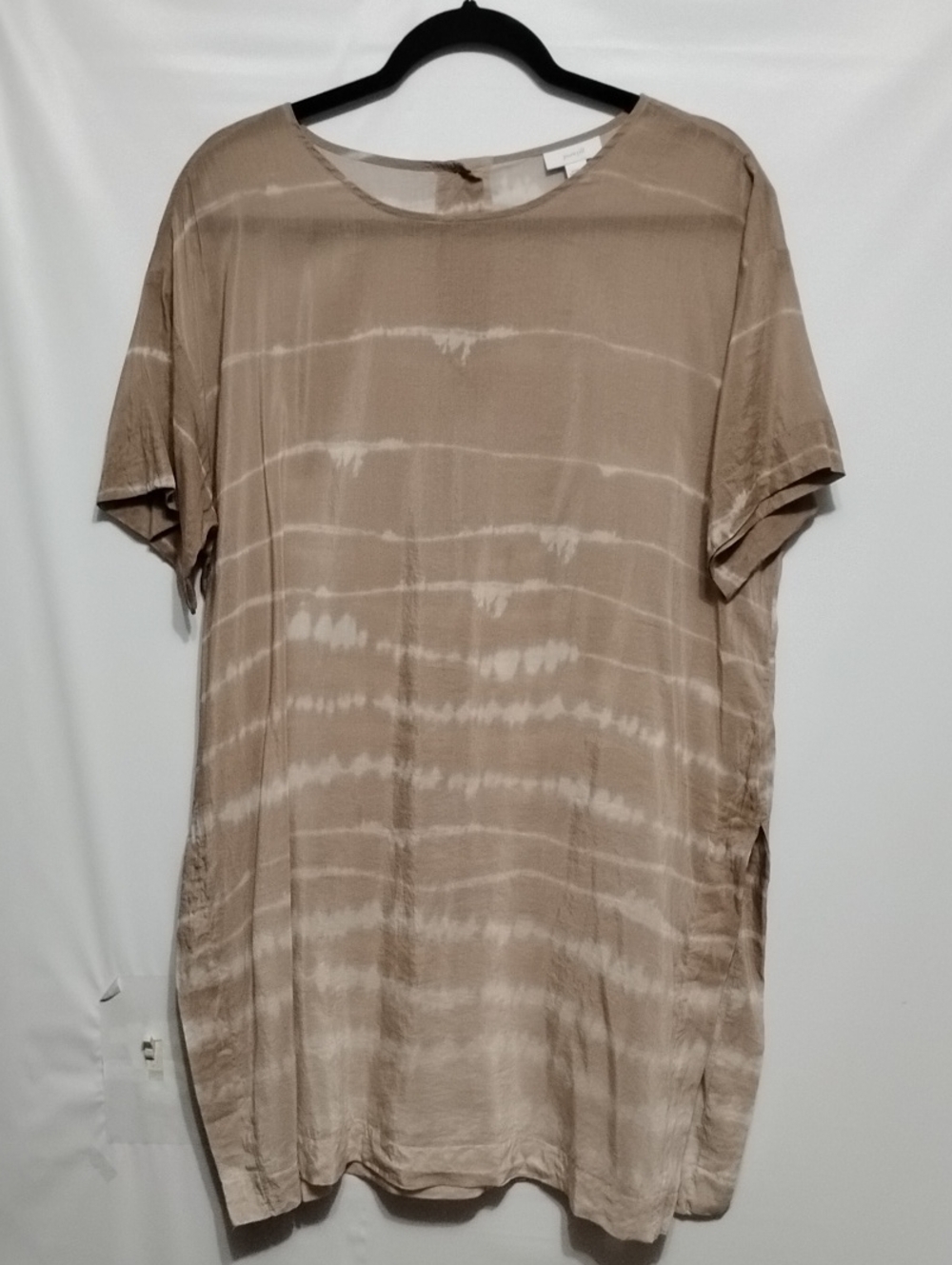 J.Jill Purejill Ombre Stripe Resort Silk Blend Transitional Tunic- Taupe